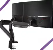 AVLT Dual 13"-35" Monitor Arm Desk Mount fits Two Flat/Curved Black