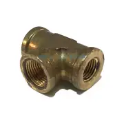 BRASS FORGED REDUCING TEE FITTING 3/8 X 1/4 X 3/8 FEMALE NPT FNPT AIR FUEL WOG