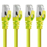 2PK Cruxtec RJ45 LAN CAT7 10GbE SF/FTP 2m Triple Shielding Ethernet Cable Yellow