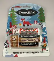 CHAPSTICK Christmas Pack of 4 NEW Full Size Sugar Cookie Hot Chocolate