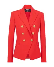 Balmain Double-Breasted Tailored Blazer FR38,FR40 Red