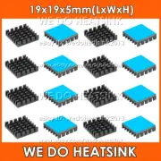 19x19x5mm Black Zigzag Anodized Aluminum Heatsink Cooler For Banana Pi 5 IC RAM