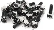Aexit 20pcs (Potentiometer) 50K OHM 6mm Knurled shaft 3 Terminal Linear Taper Rotary (15ry86qf670) Potentiometer B50K