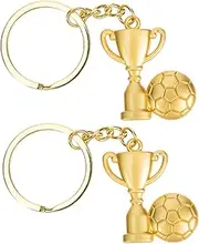 Abaodam Stainless Steel Soccer Keychain Unique Football Pendants for Soccer Fans Creative Key Ring Ornaments for Decor Commemoration