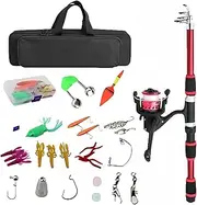 Kids Fishing Set - Fishing Accessories for Kids | Beginner Fish Kit, Youth Introductory Set, Tackle Starter Set for Saltwater Freshwater