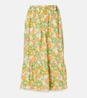 [Marni] Marni Floral linen midi skirt AU 16 multicoloured