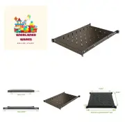 1U 19-Inch Fixed 4-Post Rack Mount Server Shelf with Adjustable Depth from 18...