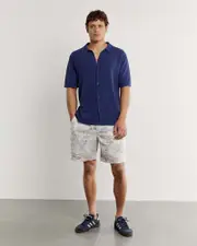 [Jag] Jag Men's Benny Cotton Boucle Knit Thru In Twilight Blue Size Medium Medium Blue