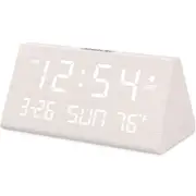 Digital Alarm Clocks for Bedrooms - Wooden Desk Clock with Date, Day of Week,...