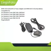 US/EU/UK AC Power Adapter +DMW-DCC12 Dummy Battery for Panasonic Lumix DMC-GH3
