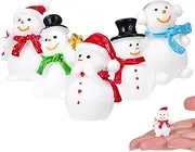 Kisangel 50 Pcs Christmas Mini Snowman Resin Ornament Mini Christmas Figures Christmas Decorations Snowman Fairy Garden Snowman Micro Landscape Ornament Craft Supplies Bulk