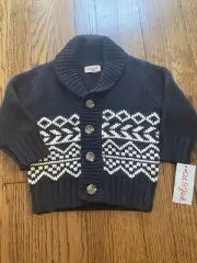 NWT Target Cat And Jack Fair Isle Baby Toddler Knit Cardigan Sweater Top 12 Mo