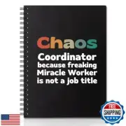 QYUVK Chaos Coordinator Black Hardcover 160 Pages Blank Spiral Notebooks Uniq