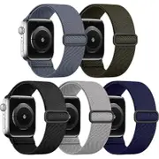 iXTRA 5 Pack Stretchy Nylon Band Compatible for Apple Watch 38 40 41mm 42mm 44mm 45mm 46mm 49mm Women Men, Elastic Straps Sport Wristband Solo Loop for iWatch Series 10 9 8 SE 7 6 5 4 3 2 1 Ultra 2/1