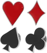[SHERCHPRY] 4pcs Poker Brooches Lapel Pins Stick Pins for Backpacks Poker Brooch Suit Lapel Hat Stylish Decorative