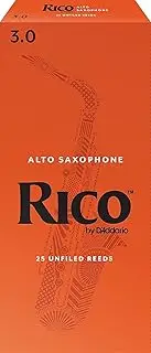 D Addario Woodwinds - Rico Alto Sax Reeds - Reeds for Alto Saxophone - Alto Saxophone Reeds Crafted for Beginners, Students, Educators - Strength 3.0, 25-Pack