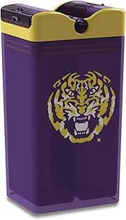 Funtops Eco-Friendly Reusable Snack in the Box Container | Officially Licensed NCAA Snack Container | BPA Free | Dishwasher Safe | Tiger Mike Mascot | 12 oz Container 2x Compartment - Lousiana State University