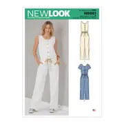 New Look Sewing Pattern N6661 6661 Misses' Relaxed Fit Jumpsuit With Drawstring Waist