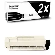2x Eurotone Cartridge Black for OKI C-5900-DN C-5900-CDTN C-5800-N C-5800-DN