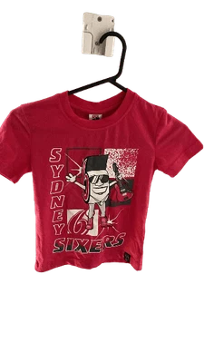 Sydney 6ers Kids Mascot Tee Magenta Official BBL Shirt