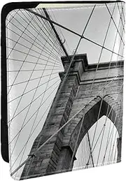 [JEJEA] Brooklyn Bridge Print Travel Organizer Credit Cards Case Passport BookPassport Holder Cover Wallet forTraveling,, Black, One Size