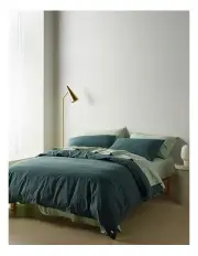 [Vue] Stonewashed Cotton Quilt Cover Set in Dusky Green