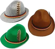 KieTeiiK Lightweight Feather Decor Fedora Hat for Women Men Breathable Oktoberfest with Feather Western Felt