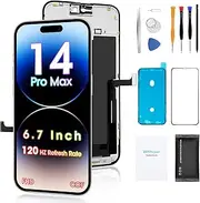 DIYREpair Screen Replacement for iPhone 14 Pro Max 6.7', 3D Touch Display Full Repair kit, Digitizer Assembly with Tools Set, Tempered Glass, Instruction