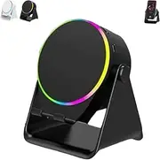 Wireless Induction Bracket Speaker, 4-in-1 360° Rotating Bluetooth Speaker Phone Stand with HD Surround Sound, Anti-Slip Base, Rotating Base, Mobile and Tablet Compatible (Black)
