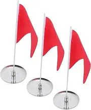 3 Sets Golf Putting Flag and Hole Cup Set Portable Golf Flag Sticks Golf Putting Green Replacement Flag Target for Indoor and Outdoor