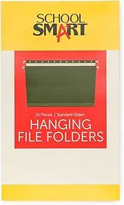 School Smart Hanging File Folder, Legal, Standard Green, 13 Cut Tabs, Document Filing Folders, Pack of 25