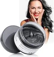 Disposable Men Hair Color Wax Dye one-time molding Paste Sliver Grandma Grey Hair Dye Wax Mud Cream Hair Gel 2PCS (Black)