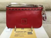 Dooney & Bourke Florentine Leather Large Slim Wristlet in RED