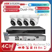 Hikvision 4k 4ch 4POE CCTV System 8MP Smart Hybrid Light ColorVu 3.0 Camera Lot
