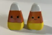 New 2024 MINI HALLOWEEN Mr. and Mrs. Candy Corn SALT AND PEPPER SHAKER SET