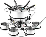 Fondue Kit - Multifunctional Fondue Set, Rotating Fondue Kit | Stainless Steel Small Pot Cheese Fondue, Small Simple Cooking Set for All Hobs Food Warmer Melted Cheese Chocolate Family Kitchen