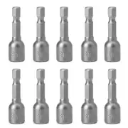 10 Pcs Magnetic Nut Driver Setter 8mm 5/16" Socket Adapter Hex Drill Bit