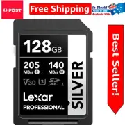 205MB/s High-Speed 128GB SD Memory Card - Shock, Temperature & Vibration Proof