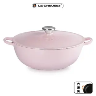 【Le Creuset】琺瑯鑄鐵鍋媽咪鍋28cm 水漾藍/蜂蜜黃/雪紡粉 3色可選(贈TNS 單柄平煎鍋28cm)