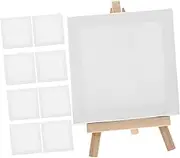PHENOFICE 1 Set Mini Canvas and Easel Portable Small Art Easel Stand with Support for Beginners for Travel Outdoor Sketching and Classroom Painting Activities