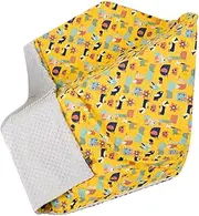 Kisangel 1Pc Adorable Cartoon Cotton Blanket for Soft Skin Friendly and Durable Yellow Animal Design for Comfort and Soothing Sleep