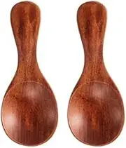 Tea Spoon Dessert Spoons 1-10pcs Mini Wooden Spoons Kitchen Spice Condiment Spoon Coffee Sugar Teaspoons Kids Short Handle Wood Scoops Home Tableware 2PCS-Brown