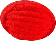 Dickly Thick Chunky Yarn Weight Polyester Yarn for Knitted Blanket, DIY Craft, Weaving, Cushion, Pet Bed - Comfortable Knit Wool, Red