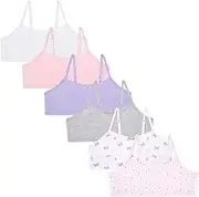 [René Rofé] 6 Pack Cotton Girls Training Bras - Crop Cami Training Bras for Girls