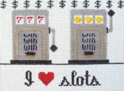 I Love Slots Hand Painted Needlepoint Canvas