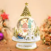 Christmas Snow Globe Santa Claus & Christmas Tree Color Changing Lighted Musi...