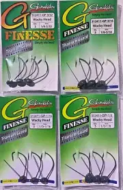 Gamakatsu Wacky Hook G-Finesse Wacky Jig Head Green Pumpkin Choose from 4 Sizes