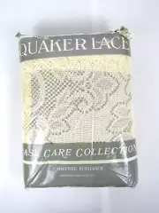 Quaker Lace Tablecloth - Antoinette - Oblong 60"x140" - Ivory - 174-471 - Sealed