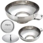 Canning Funnel Food Grade Stainless Steel Canning Funnels with Strainer Wid