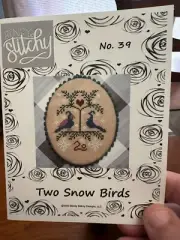 Bendy Stitchy TWO SNOW BIRDS Cross Stitch Chart # 39
